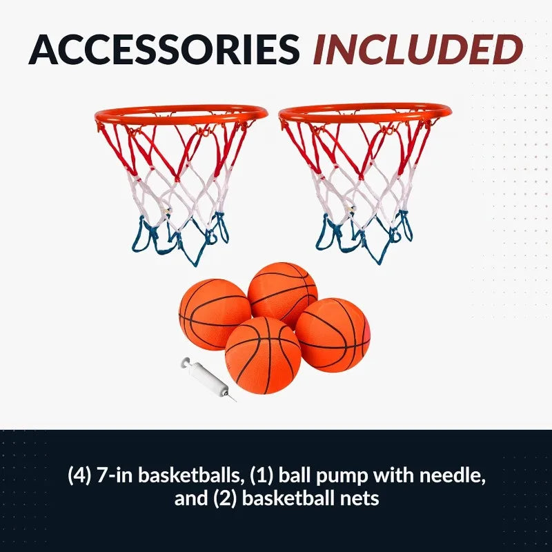 Hathaway Sure Shot 81-in Dual Basketball Arcade Game for Game Room - with LED Scoring, Foldable Indoor Basketball Game Design