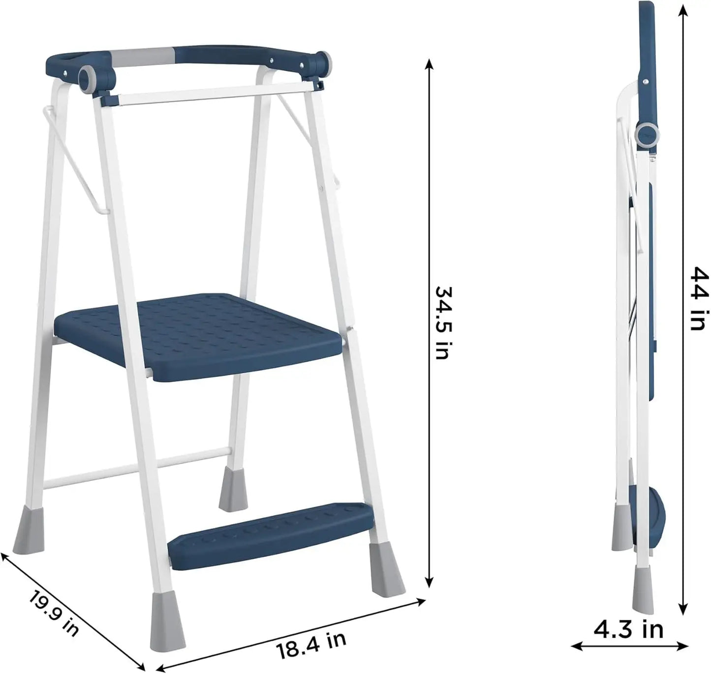 2-Step Kitchen Stepper™ Adult Folding Step Stool, Kids Folding (Steel/Resin)