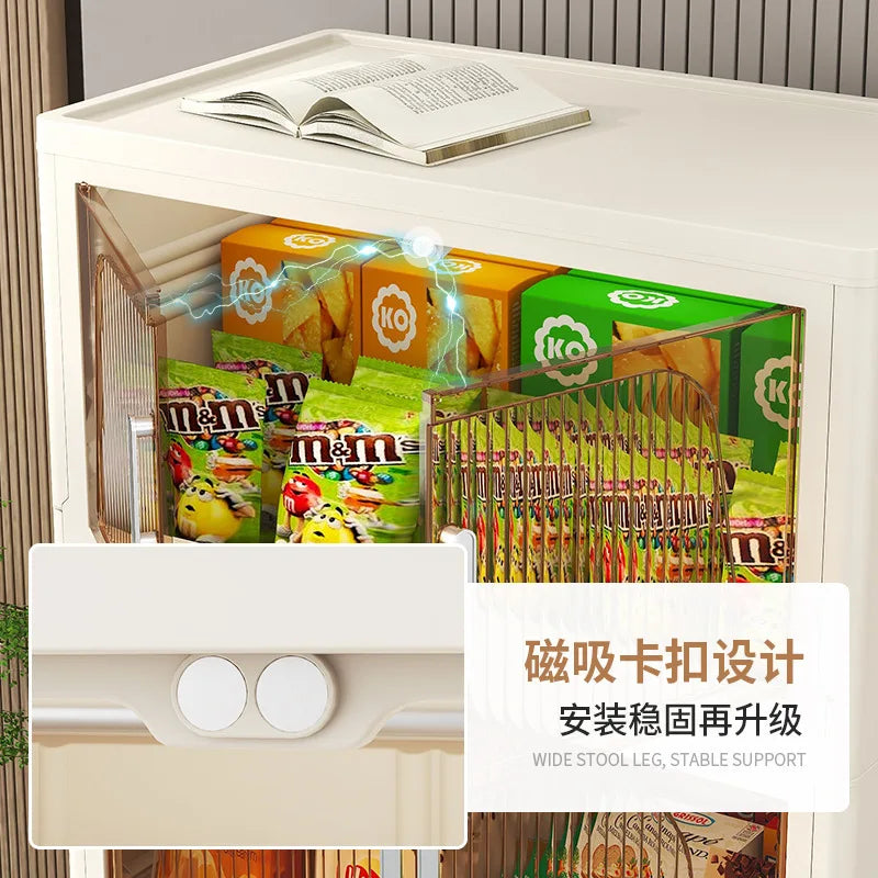 A Multifunctional Folding Storage Cabinet Plastic Storage Cabinet Free Installation Home Living Room Cabinet Children's Wardrobe
