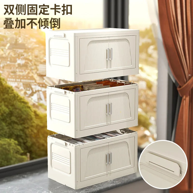 A Multifunctional Folding Storage Cabinet Plastic Storage Cabinet Free Installation Home Living Room Cabinet Children's Wardrobe
