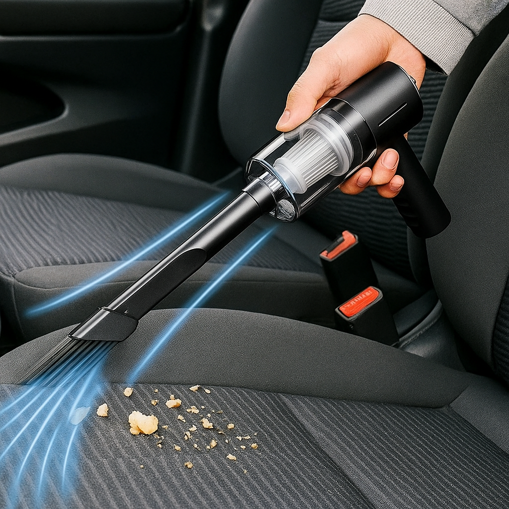 1pc120W High Power Wireless Vacuum Cleaner Dual Use for Home and Car Powerful Vacuum Cleaner Black