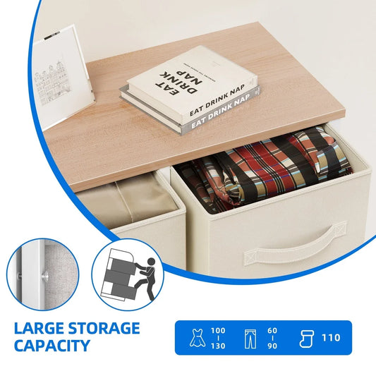 9 Drawer Dresser Storage Chest Fabric Organizers Adults and Teens Metal Frame Wooden Top Easy Assembly Versatile Home Storage