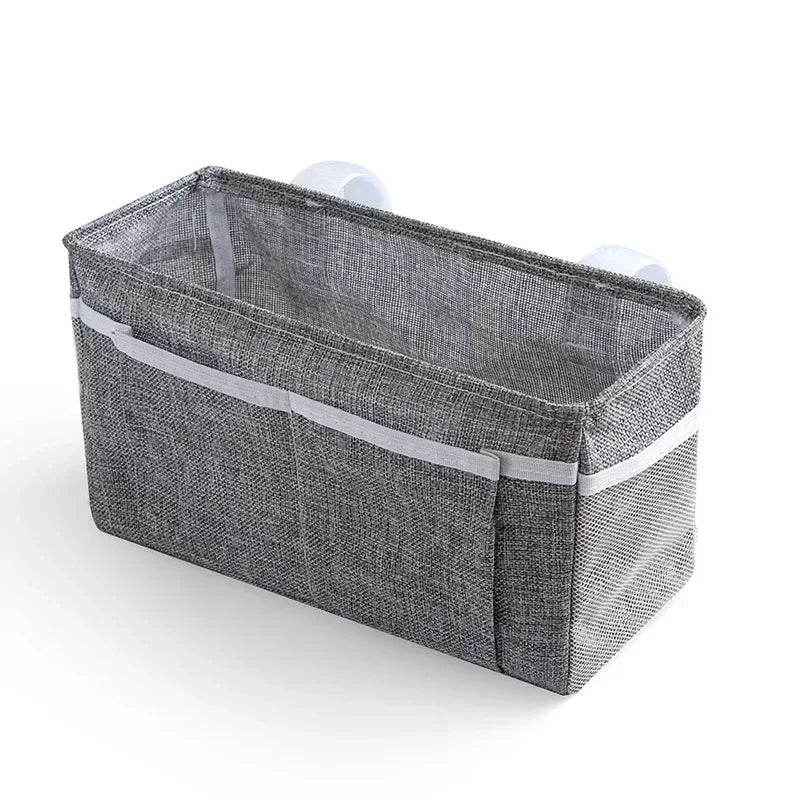 Canvas Baby Crib Organizer Bed Hanging Storage Bag For Baby Essentials Multipurpose Baby Bed Organizer Hanging Diaper Toy Tissue