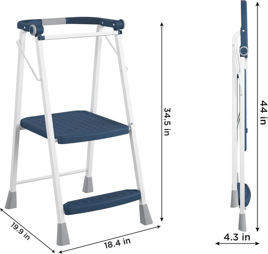 2-Step Kitchen Stepper™ Adult Folding Step Stool, Kids Folding (Steel/Resin)