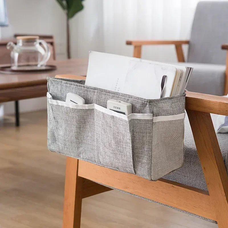 Canvas Baby Crib Organizer Bed Hanging Storage Bag For Baby Essentials Multipurpose Baby Bed Organizer Hanging Diaper Toy Tissue