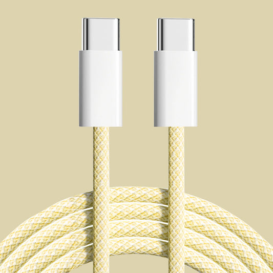 60W Type C to Type C Color Cable For Apple iPhone 15 PD Fast Charging For Huawei Xiaomi Samsung Type C Weaving Cable Accessories